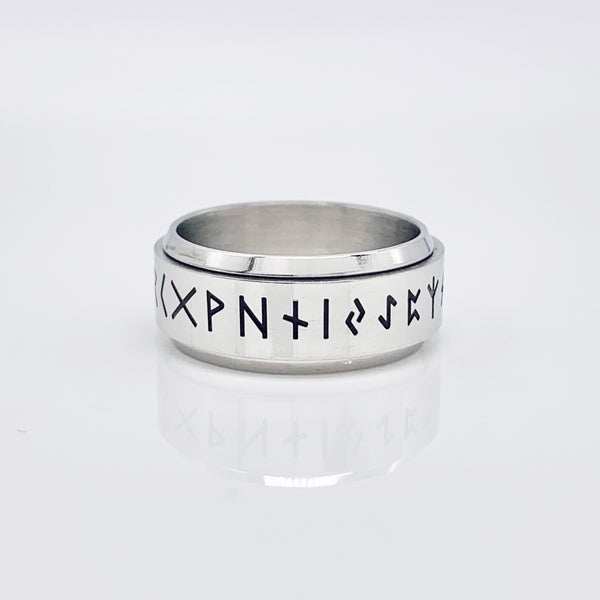 Runic Alphabet Spinner Ring